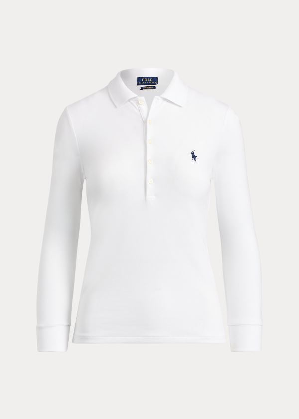 Camisa Polo Polo Ralph Lauren Slim Fit Stretch Mulher 69573-VTPX